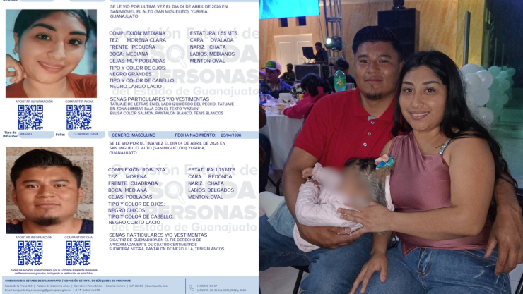 Desaparece Andrea Jazmín y José Manuel en Yuriria; pareja salió a trabajar y no regresaron a casa