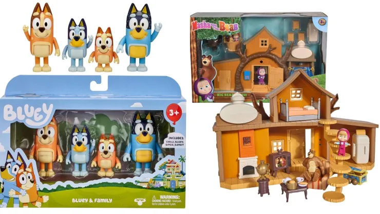 Juguetes de Masha y el Oso y Bluey