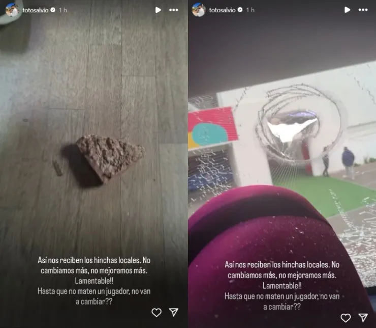 Toto Salvio compartió imágenes desde el interior del autobús de las agresiones de Lanús