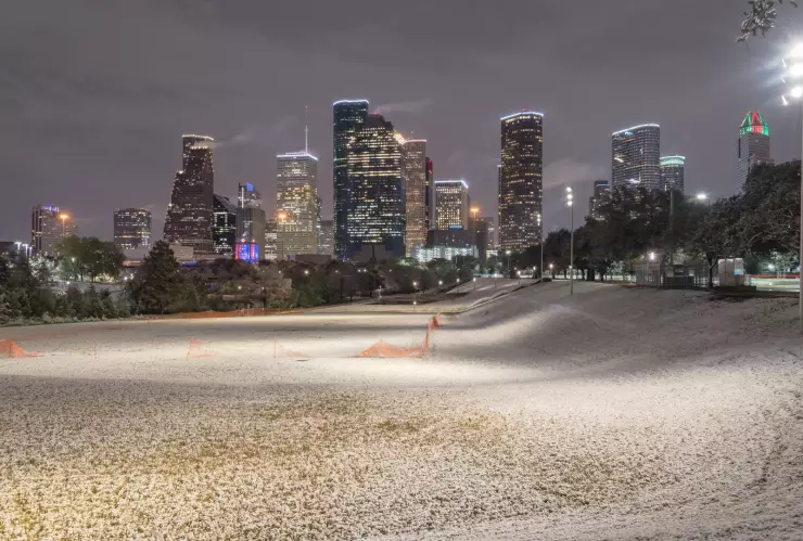 Calles de Texas nevadas