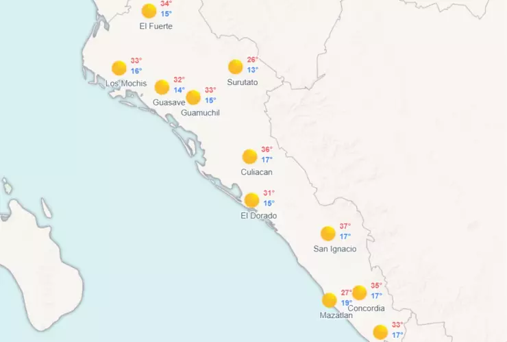 Clima en Sinaloa hoy miércoles 7 de mayo de 2025