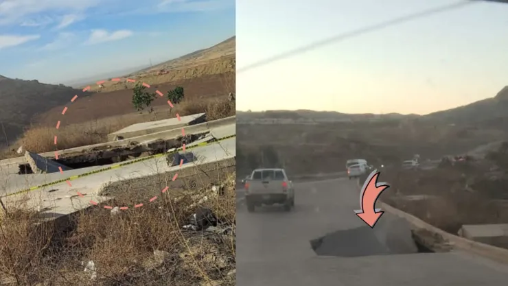 Socavón en bulevar 2000 de Tijuana provoca tráfico hoy jueves 20 de febrero de 2025