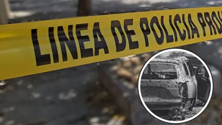 Carro calcinado en Costa Rica
