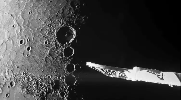 El polo norte de Mercurio captado por la sonda espacial euro-japonesa BepiColombo.