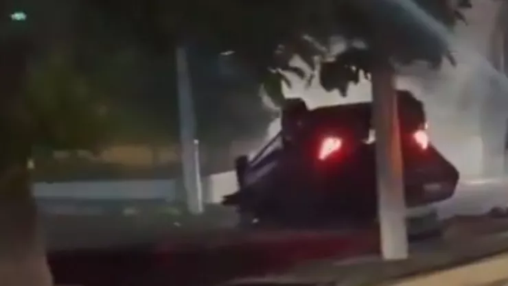 Volcadura en el bulevar Miguel Alemán