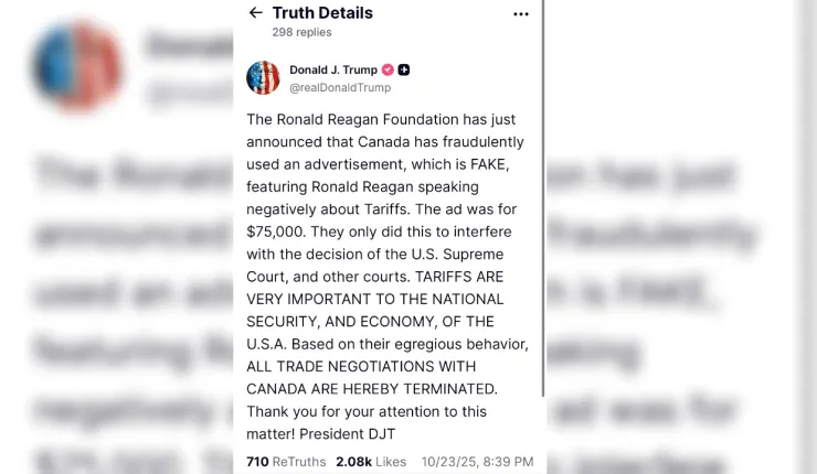 Donald-Trump-rompe-negociaciones-con-Canadá-los-acusa-de-fraude-por-falso-video-de-Ronald-Reagan