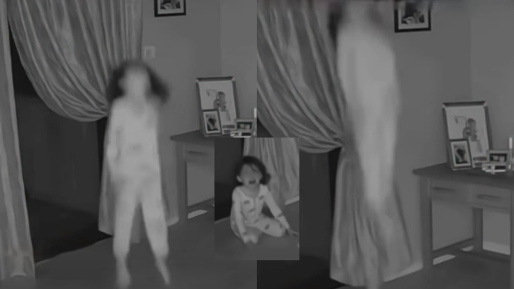 Niña poseída en su habitación