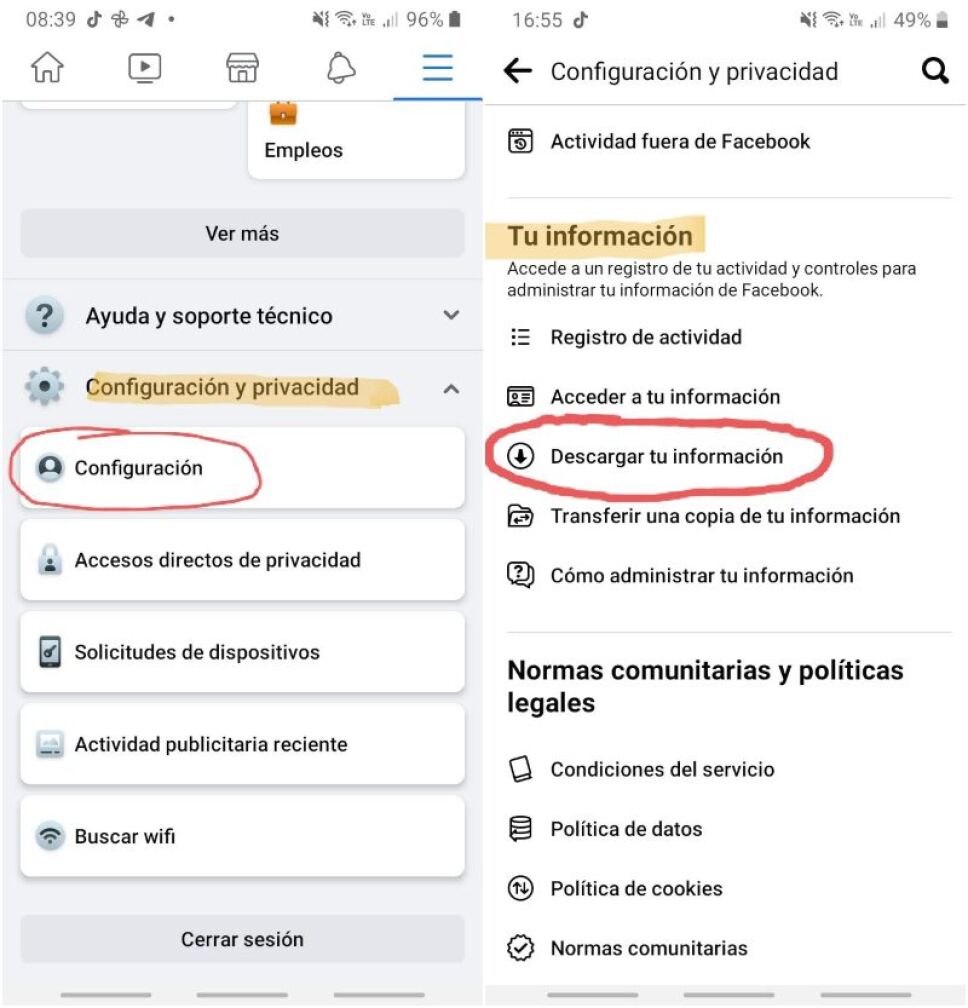 Facebook, cómo descargar, información 1.jpg