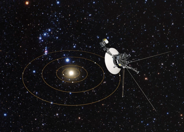 Voyager 1’s view of Solar System (artist’s impression)