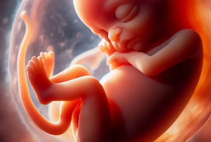 feto en el matriz de el madre