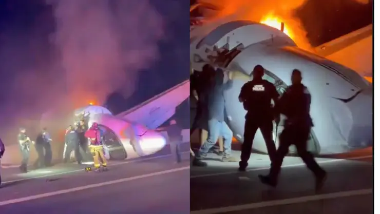 Captan en VIDEO momento exacto del desplome de avión privado en Texas; provenía de Los Cabos