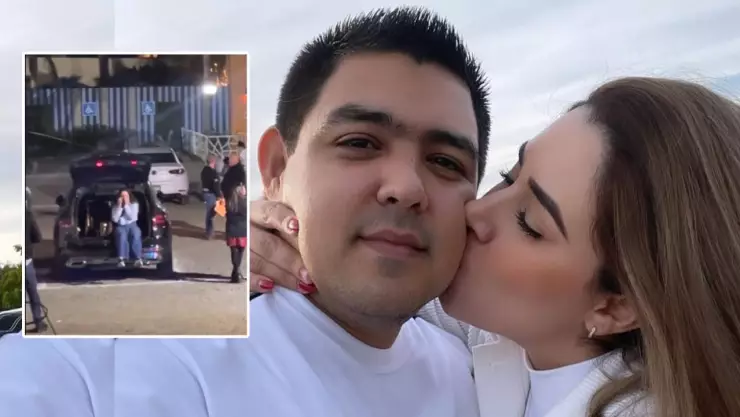 Brianda Sánchez es captada en el lugar donde ocurrió el homicidio de su esposo, Gail Castro.