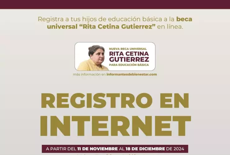 Fechas para hacer el registro de la Beca Universal Rita Cetina