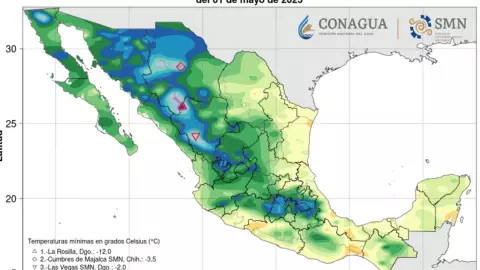 Majalca Chihuahua temperatura más baja