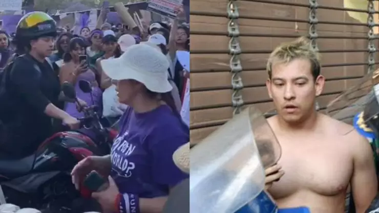 Motociclista marcha del 8M