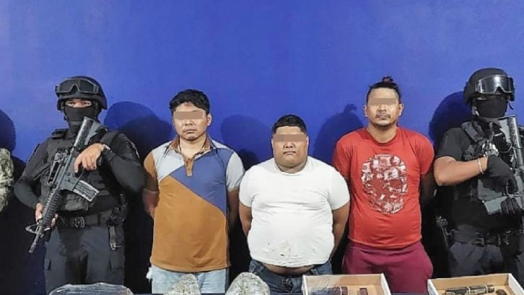 Caen tres sujetos por posesión de drogas y portación de arma de fuego