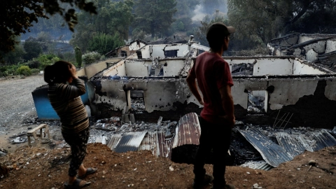 Casas consumidas por los incendios en Chile