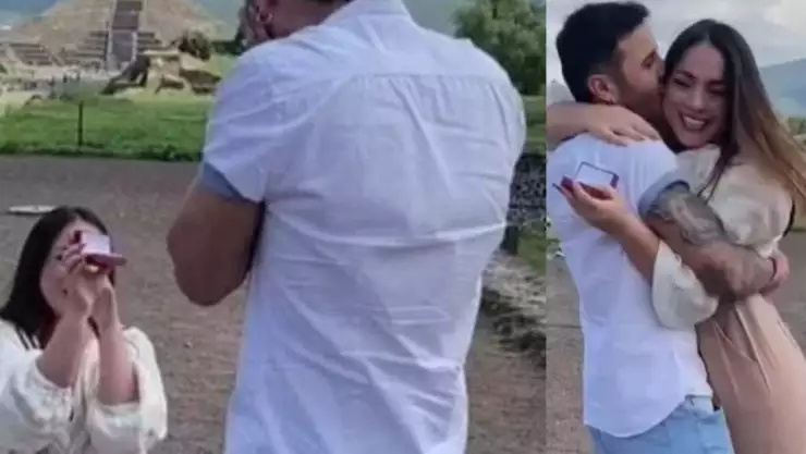 Viral Chica le pide matrimonio a su novio en Teotihuacán