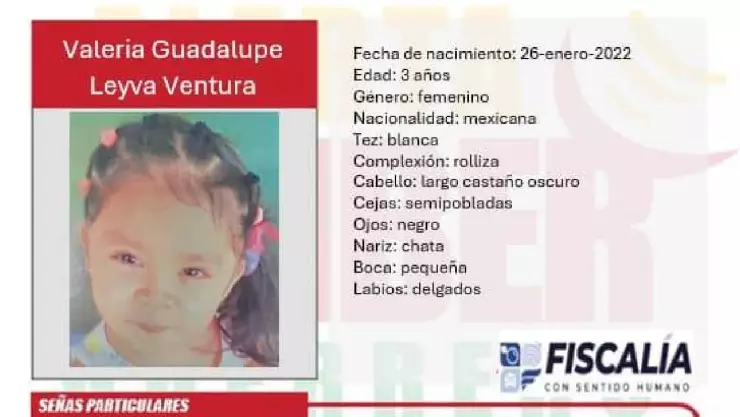 Alerta AMBER: Valeria Guadalupe Leyva Ventura
