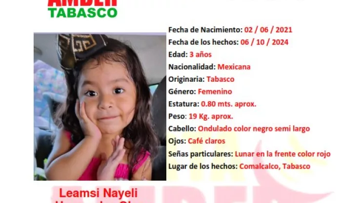 Leamsi Nayeli Alerta Amber Tabasco