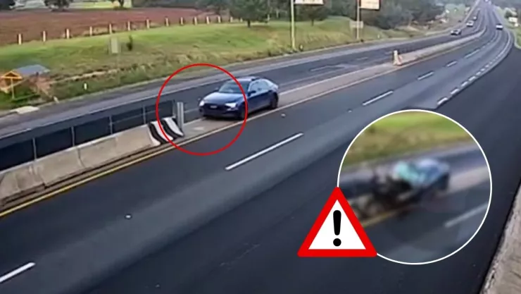 Cámaras de seguridad registraron el choque sobre la autopista México-Veracruz