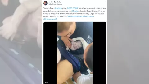 En calles de Tepito, joven entra en labor de parto y es auxiliada por policías (VIDEO)