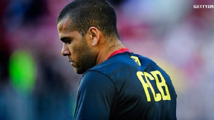 Dani Alves con la camiseta del Barcelona