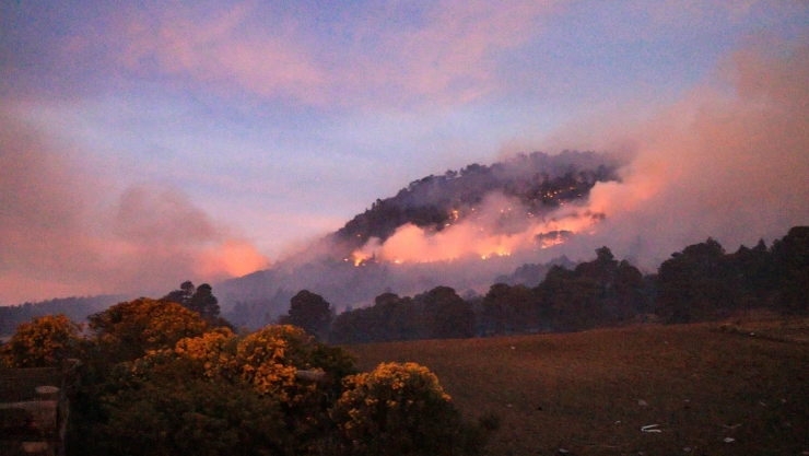 incendio en las faldas del Pico de Orizaba