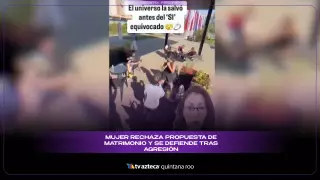 Mujer rechaza propuesta de matrimonio y se defiende ante ataque