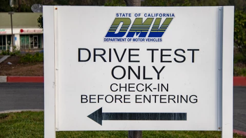 Sector del DMV de California donde se realizan los exámenes de manejo