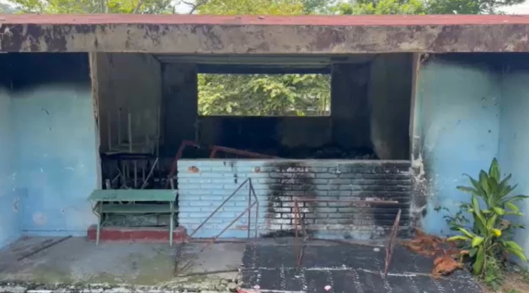 Salón incendiado en Poza Rica, Veracruz.