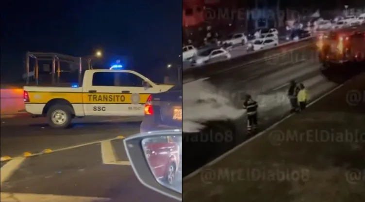 CDMX: Motociclista muere sobre Viaducto Miguel Alemán tras chocar con un camión de Obras