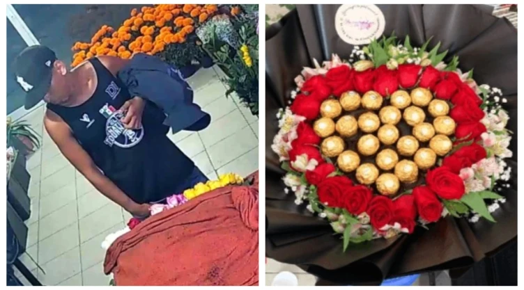 Ladrón romántico de florería fue detenido después de que su novia presumió ramo en redes| VIDEO