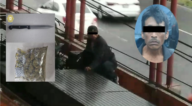 Policías detuvieron a un hombre que subió al techo del tren en Metro Guelatao.