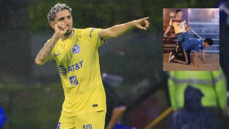 Diego Valdeés celebrando un gol con el América
