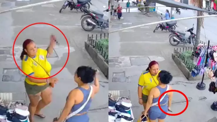 Dos mujeres pelean con cuchillos en la calle y termina en homicidio; todo quedó grabado (VIDEO)