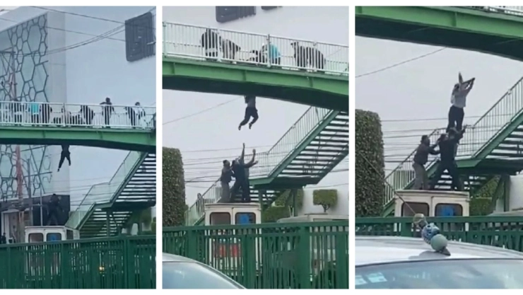 Policía rescata a una persona que intentó arrojarse de un puente en Tlalpan