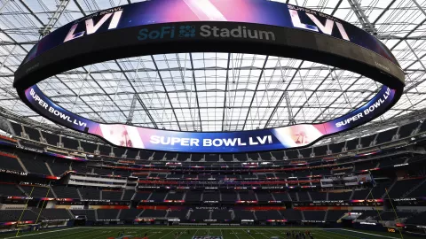 SoFi Stadium se prepara para el Super Bowl LVI