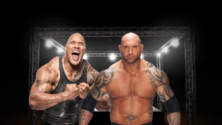 Batista y La Roca luchadores y actores