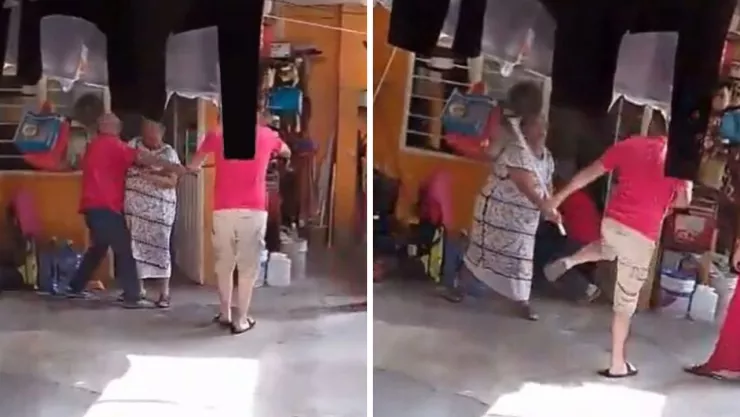 El altercado familiar quedó registrado en un video de poco más de un minuto