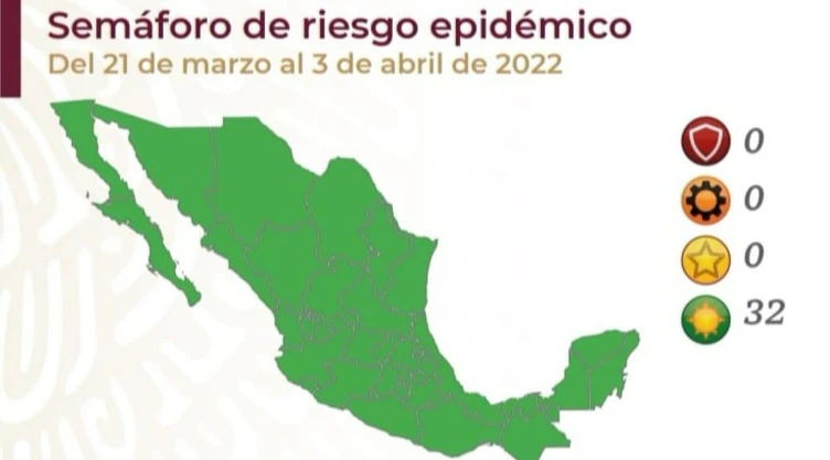 Semáforo Covid estados 21 de marzo 3 de abril