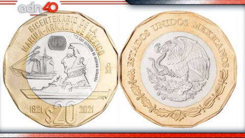 Así es la nueva moneda de 20 pesos que conmemora a la Marina