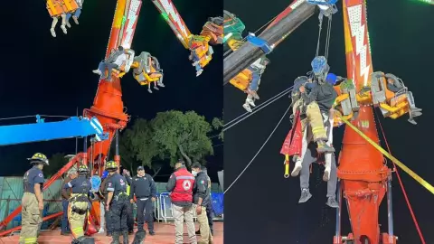 VIDEO: 24 personas quedaron atrapadas en juego mecánico en Edomex