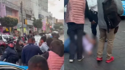 Madre intenta evitar detención de su hijo taxista en Tehuacán