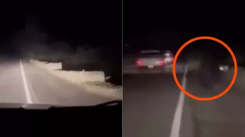 Captan escalofriante figura en una carretera durante un accidente de tránsito