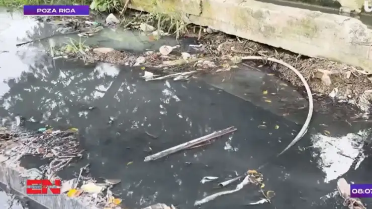 Aguas negras en Poza Rica.