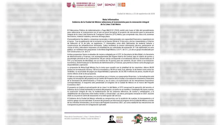 Renovación de Línea 3 Metro CDMX: Cuándo inician las obras y cómo serán