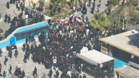 Protesta de estudiantes de la Universidad de Amirkabir en Teherán, Irán. Fotografía tomada el 21 de febrero 2026.