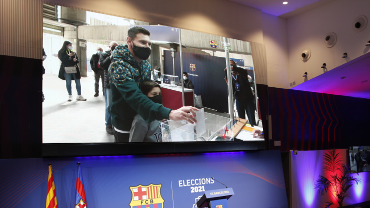 Messi en la elecciones del Barcelona
