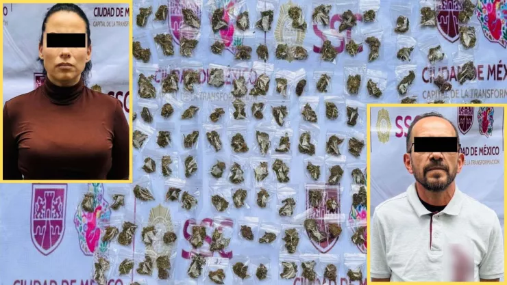 Pareja detenida con marihuana en Venustiano Carranza, ligada a robo en Coyoacán